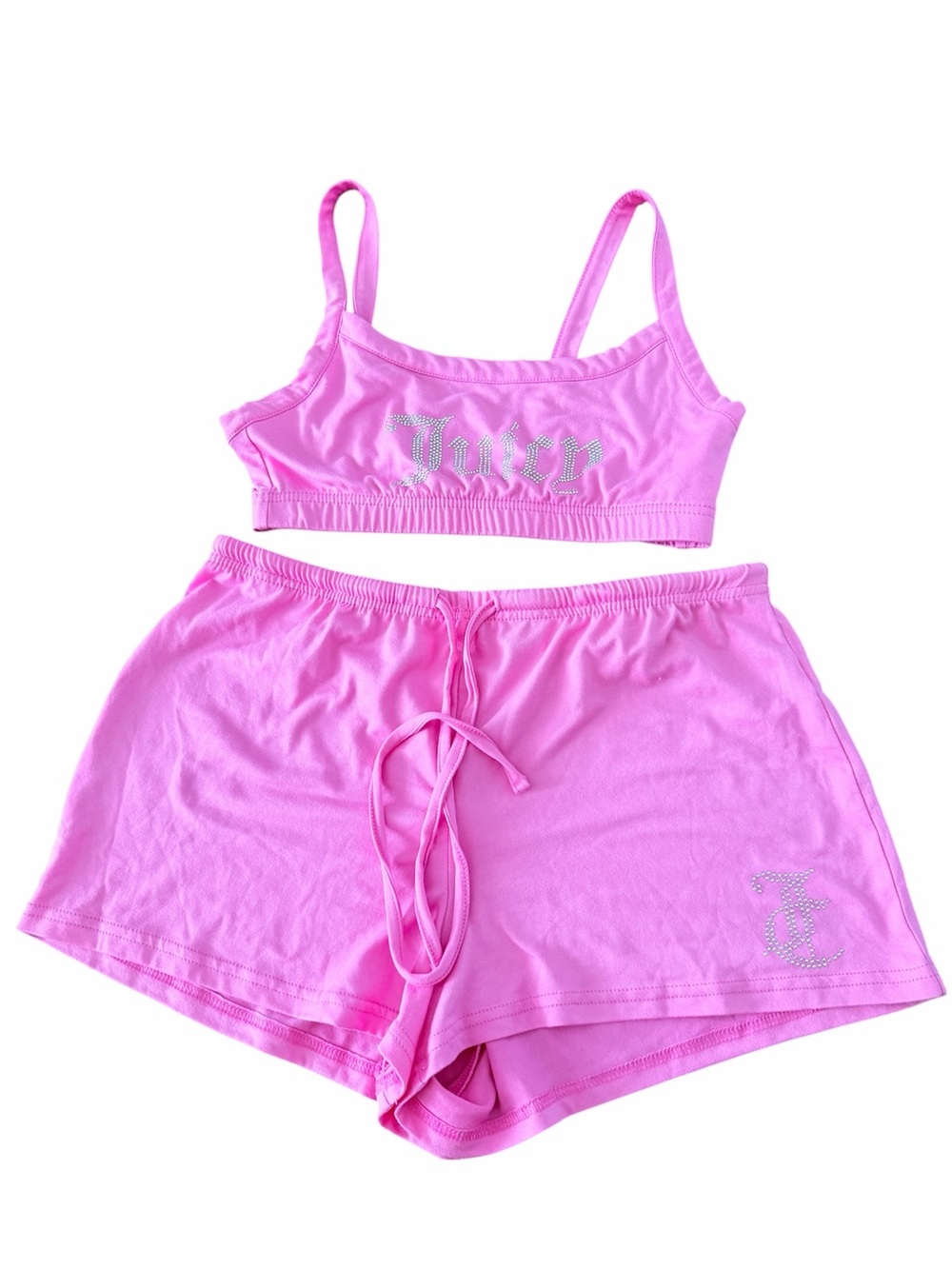 JUICY COUTURE Bling Pink Pj Short Tank Lounge Set Women’s Size Small BRAND NEW